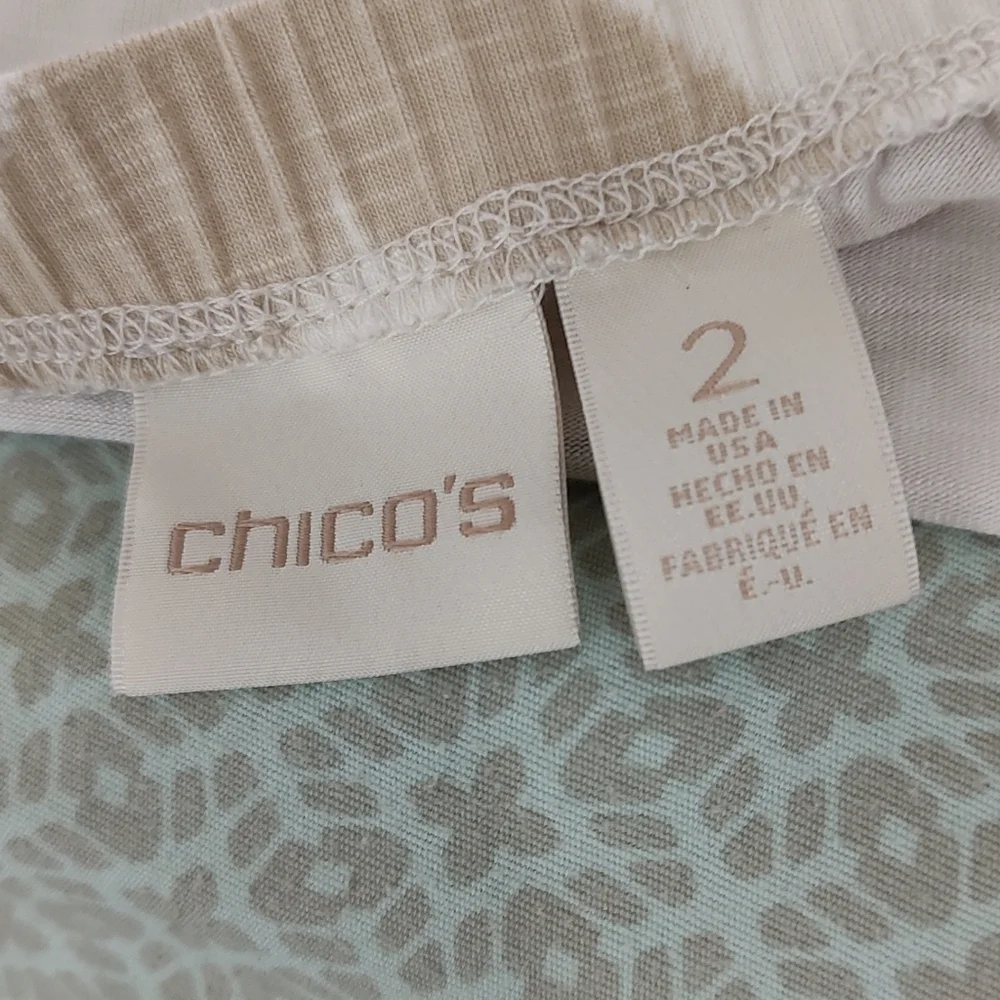 Chico's 2 Beige Chevron Print Midi Skirt - Picture 8 of 10